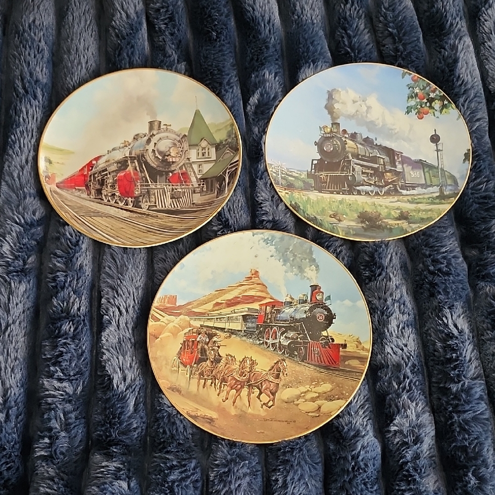 Vintage Train Collector Plates
